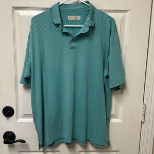 Jamaica Jaxx Polo Shirt Men's XL Blue Striped Short Sleeve Casual